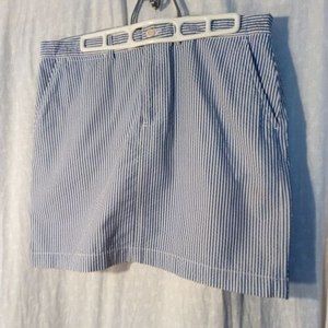 Ralph Lauren Sport Women's Cotton Seersucker Blue And White Mini Skirt Size 6